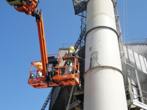 sand blasting heat stacks before coating